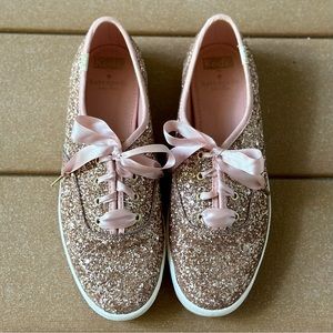 Keds Kate Spade Rose Gold Glitter size 8. Excellent, like new condition!